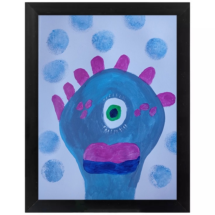 Abstract /Expressionism 9 x 12 Abstract Blue Boy one of a kind Art Painting
