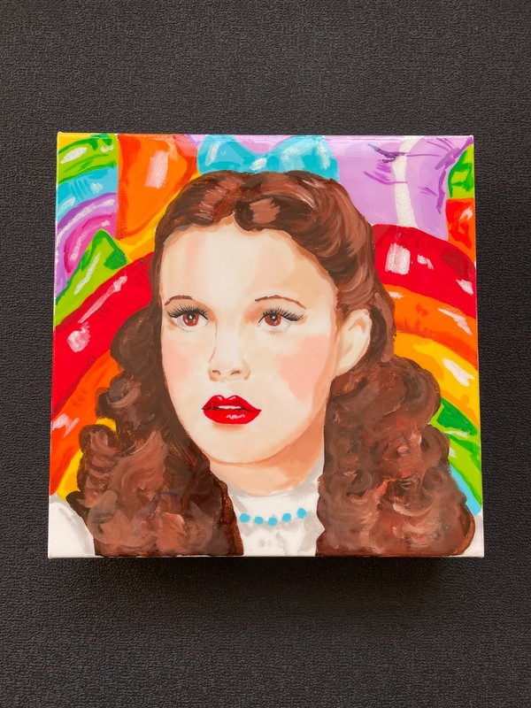 Ashley Longshore Original Smalls Painting: Dorothy (Wizard of Oz) Rainbow Mylar