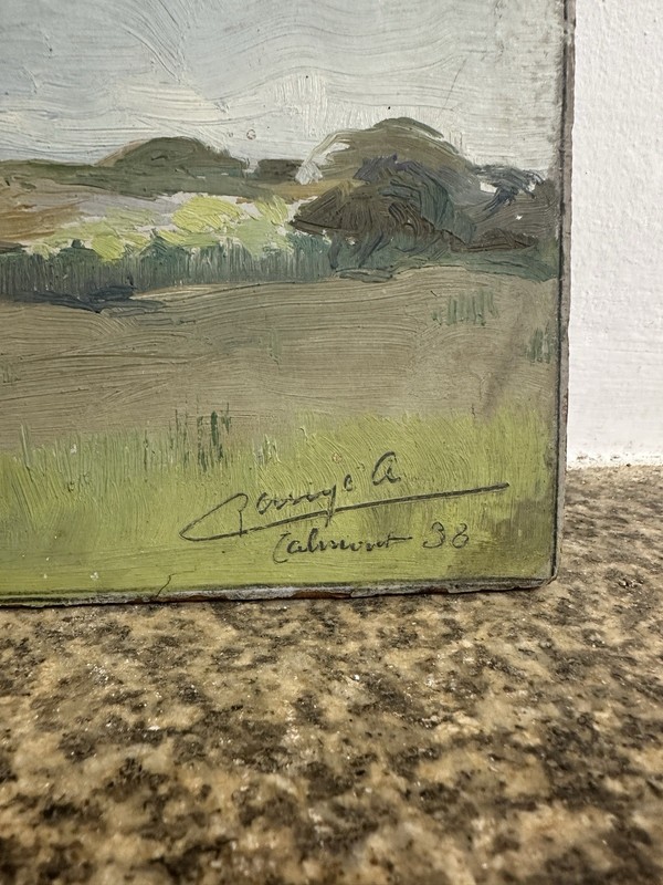 Signed Oil Painting On Panel, First Half 20th Century, Coast Of Opale / Albâtre gallery