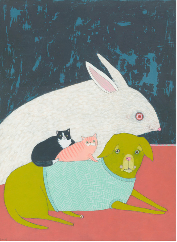 Original Acrylic Painting on Wood Block by Jennifer Davis