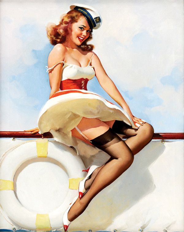 Vintage beauty poster oil painting HD printed on canvas L1880