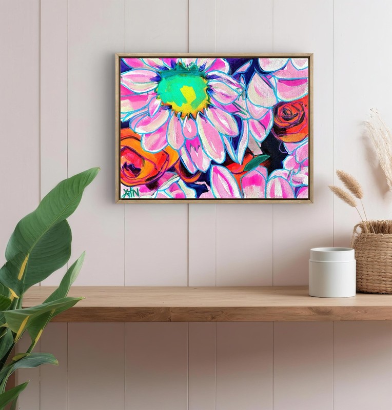 12x9 Botanical Art Modern Abstract Expressionism Xtn Original Canvas Painting gallery