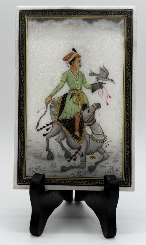 Indian Painting On Marble -Royal Falconry