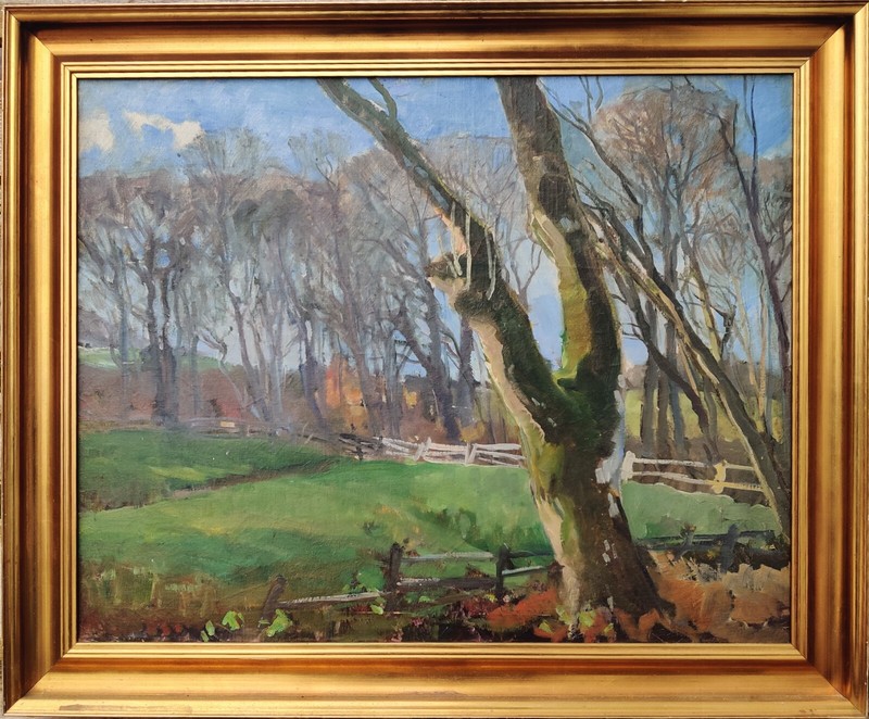 Aage Bernhard-Frederiksen (1883-1963): HORSE PASTURE, original oil painting
