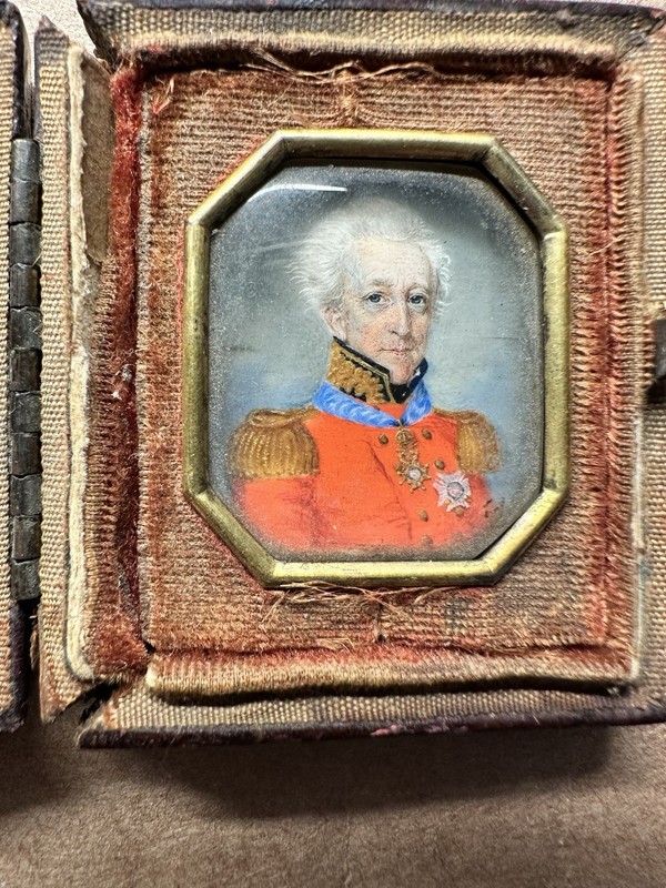 18th / 19th Century British Military Miniature Portrait Painting 1700s Antique gallery