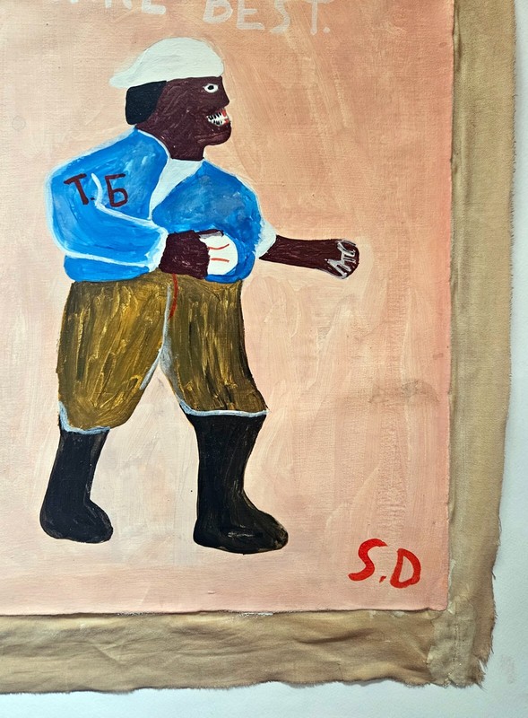 Sam Doyle Signed Folk Art Painting on Canvas - African American Southern Art gallery