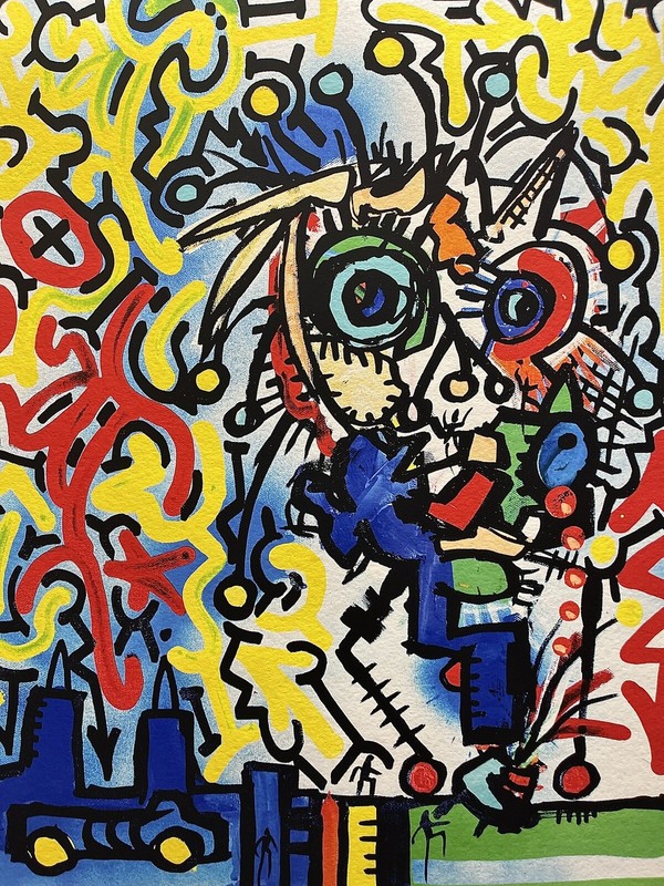 EXCELLENT COLORFUL PAUL KOSTABI & LA II HAND SIGNED & NUMBERED GICLEE ON PAPER gallery