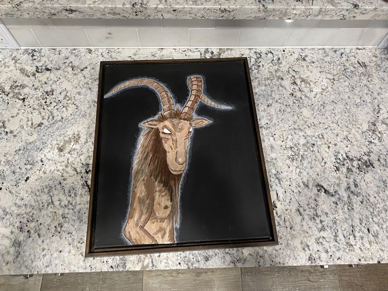 Hand Painting, Oil On Canvas. 16X20 Framed Gothic Painting. Real Wood Frame.