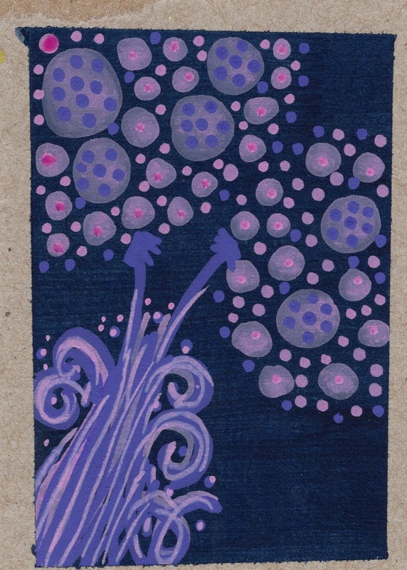 Original ACEO Acrylic Painting – Wild Flower art Nature mini art flower card