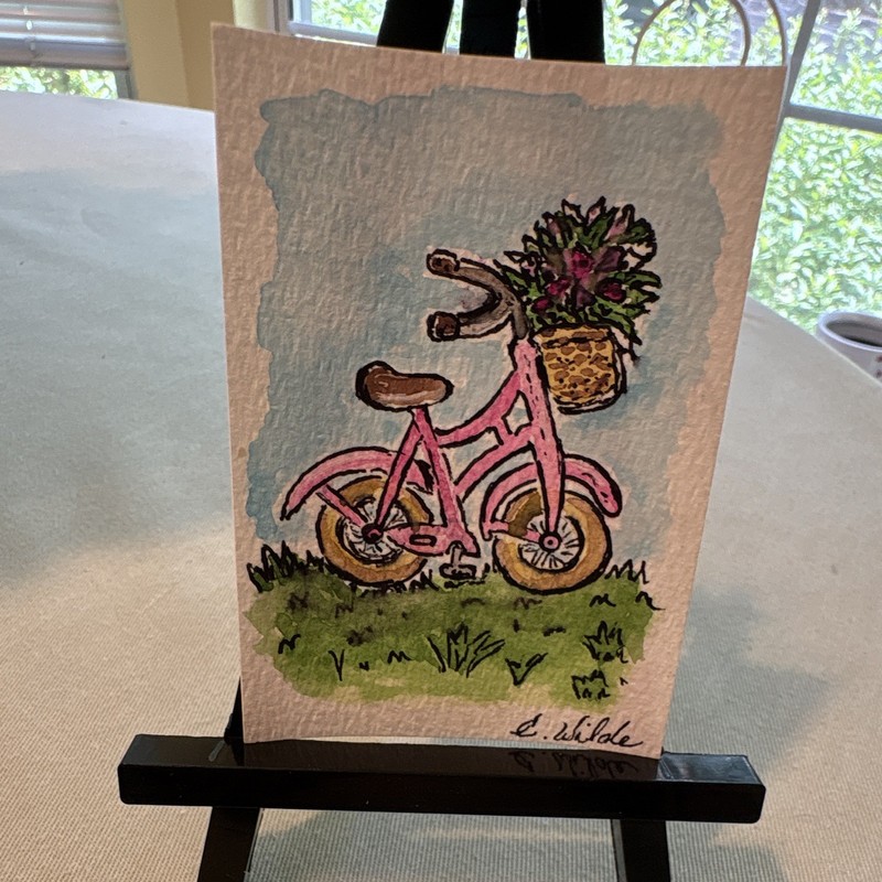 ACEO The Wilde Cottage “ Un Velo avec des Fleurs” Watercolor & Ink 2026