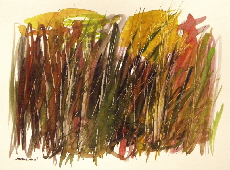 Original ABSTRACT Watercolor John M Williams JMW art