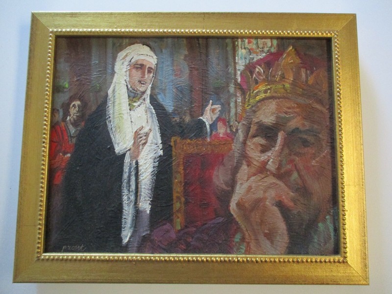 PAINTING VINTAGE ICONIC PORTRAIT RELIGIOUS ICON ILLUSTRATION BY GEORGE PROUT gallery