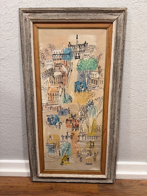 Charles Cobelle Original Oil on Canvas Paris street Mid Century French framed