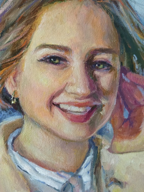 Girl portrait Original Oil Painting Female Portrait on canvas Modern Art gallery