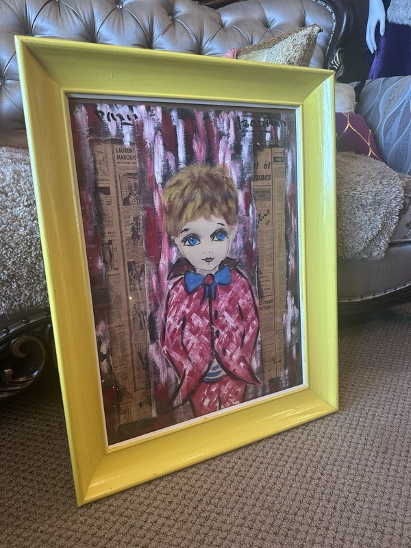 Original Blue Eyes Boy On French News Paper Large Francois Paris 28x22 Frame gallery