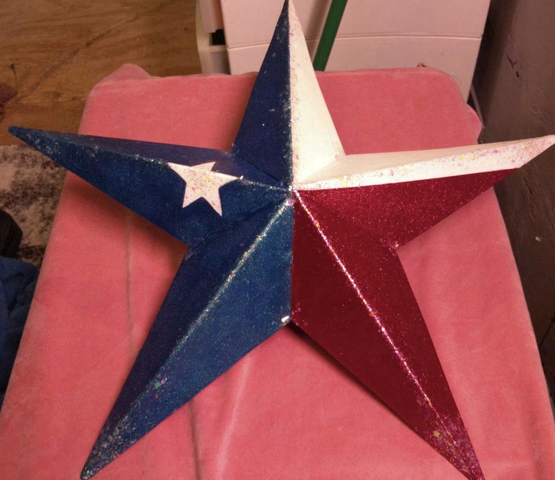 Texas Flag Painted Metal Star