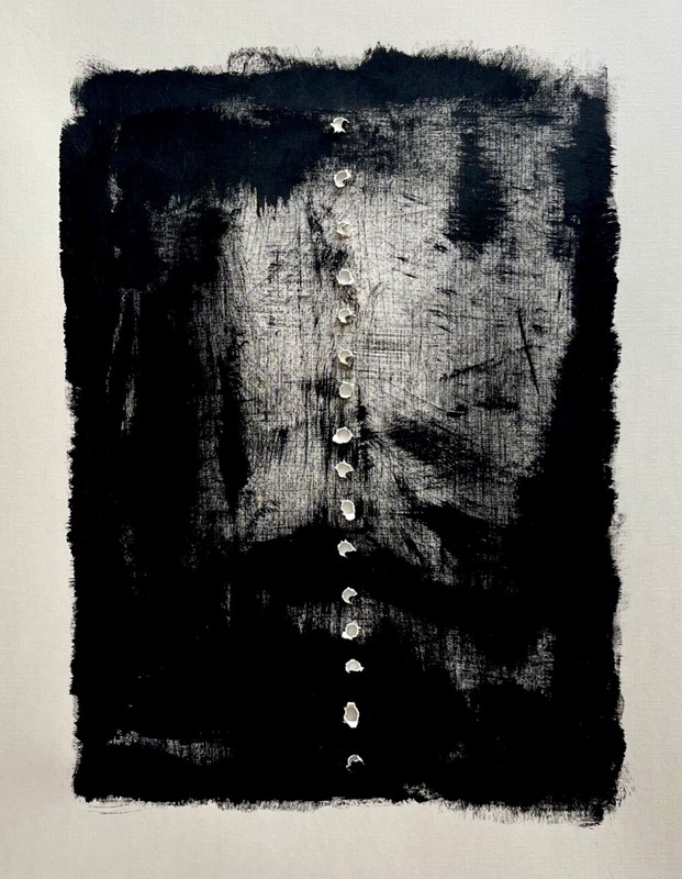 MODERN MINIMALIST PAINTING BLACK AND WHITE