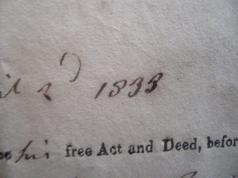 ANTIQUE SIGNED DOCUMENT, GIDEON KIRBY 1833 STATE OF NEW YORK NY ANTIQUE PAPER gallery