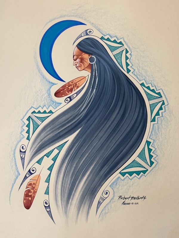 Robert Redbird Jr Kiowa Native American Artist Medicine Moon Signed Original Art gallery