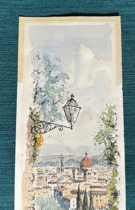 Small European Signed Landscape Town Church In Italy France gallery