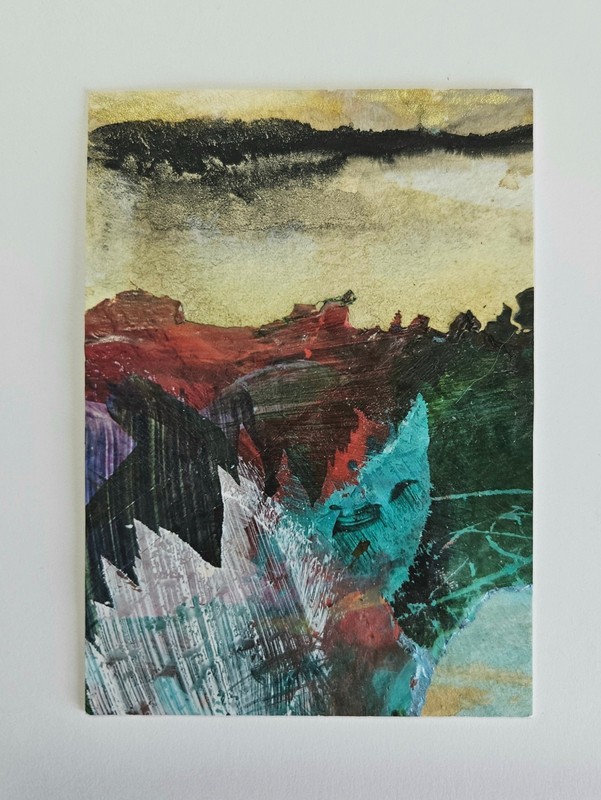 ACEO Card 2.5×3.5″ Original Miniature Art Abstract Landscape Series 4/11 #0016