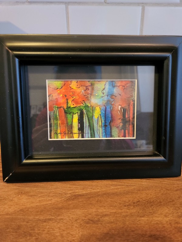 Watercolor «Enchanted Forest» Series-Signed 9×7 Framed Painting