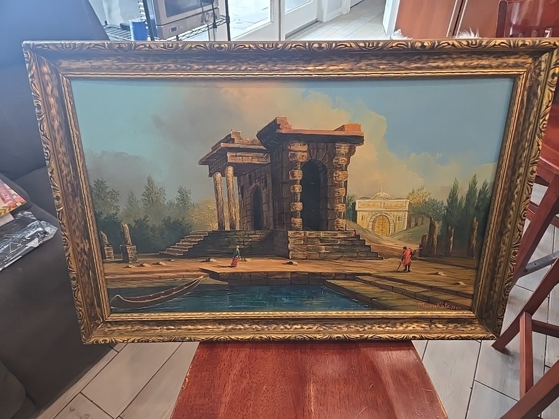 Morris Katz Original Painting 29×19 Framed Unique Piece Signed 1967
