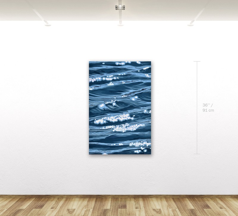 Alex Nizovsky – REFLECTION XV – Abstract Landscape Water Painting 24"x36" gallery
