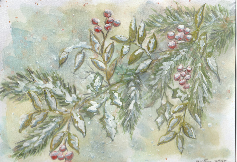 Original Watercolour (approx 16.5 x 20 cm) Handmade