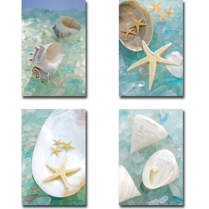 Crystal Harbor 1, 2, 3, & 4 by Blaustein 4-pc Canvas Art Set (18 in x 12 in Ea)