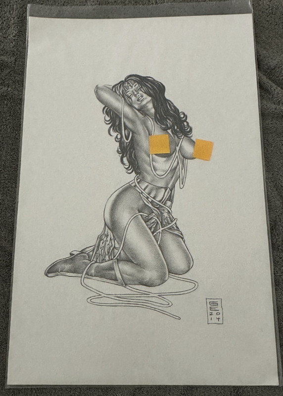 Gene Espy (GE) Original Art — Pencil and Shading — Nude — Wonder Woman