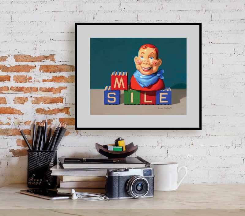 DANFORTH Smile With Howdy Doody, 8x10 still life realistic original oil painting gallery