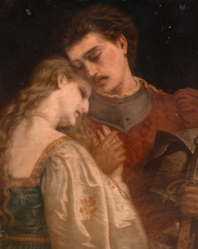 Large 19th Century English Pre-Raphaelite Romeo & Juliet - LUCY MADOX BROWN gallery