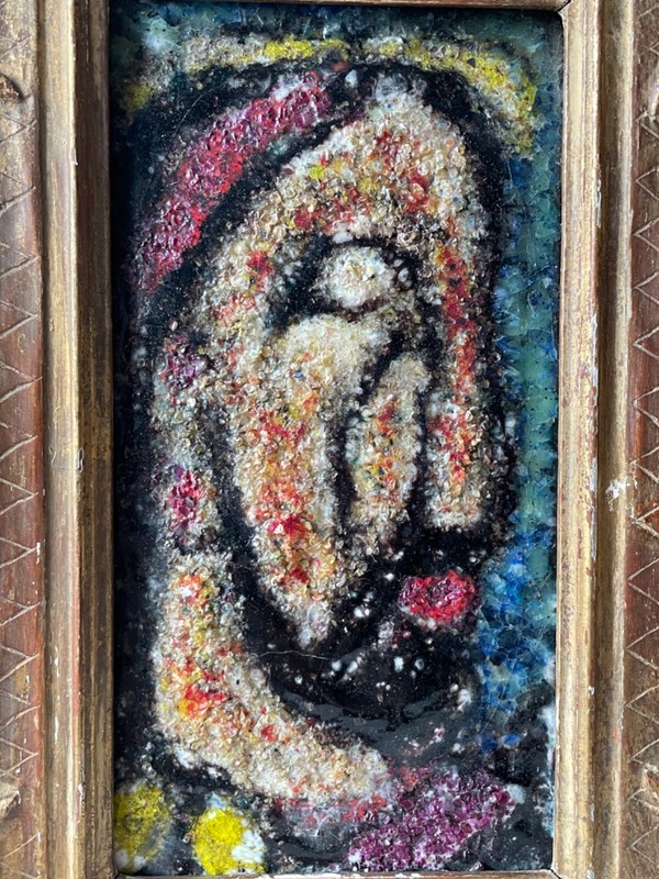 GEORGES ROUAULT ( After) RARE FRENCH ENAMEL PLATE c.1950 - HEAD OF CHRIST gallery