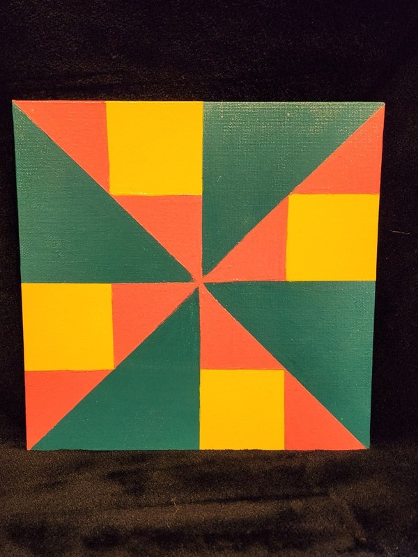 Brave World Quilt Pattern Handpainted Canvas 8″x8″
