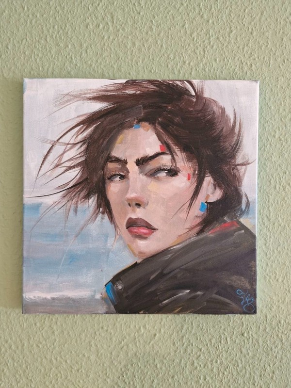 Original painting-hand painted acrylic unique with certificate Germany 40x40cm