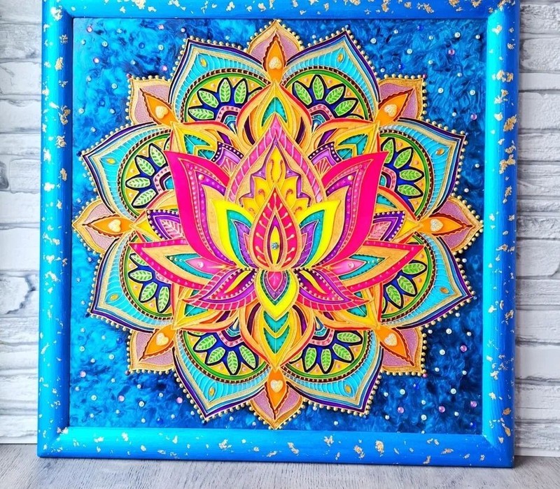 Lotus flower wall decor Mystical mandala art Spiritual gift Sacred geometry