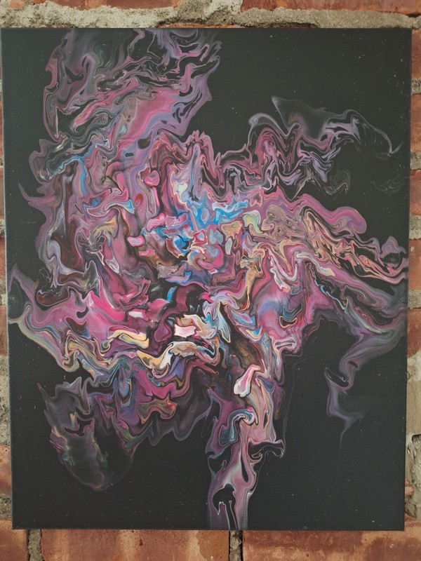 Original Acrylic Pour Painting Abstract Art signed canvas