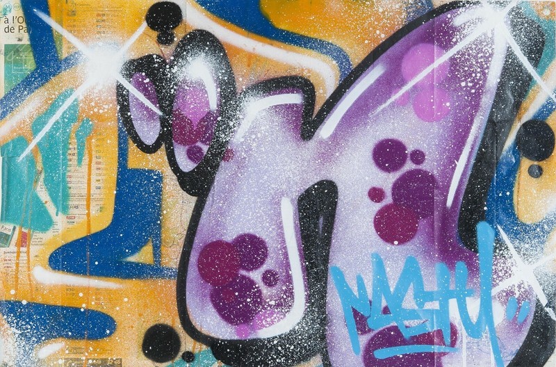 NASTY – «Paris Subway Map» (2014); Large Work Hand Signed by the Graffiti Artist