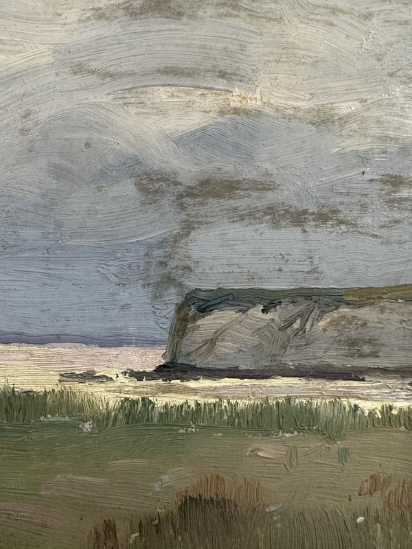 Signed Oil Painting On Panel, First Half 20th Century, Coast Of Opale / Albâtre gallery