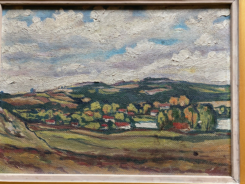 Oil Painting Expressionist Houses At Hang Verso May Refer To Mestl -jiri Frame gallery