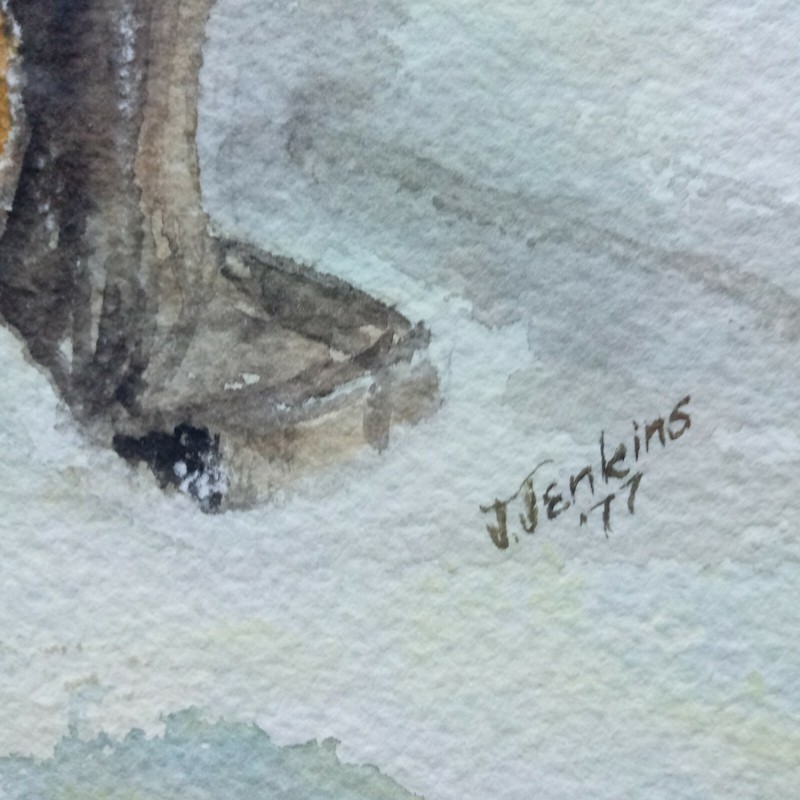 ORIGINAL WATERCOLOR STILL LIFE Signed “J. Jenkins ’77” Matted,Framed,Under Glass gallery