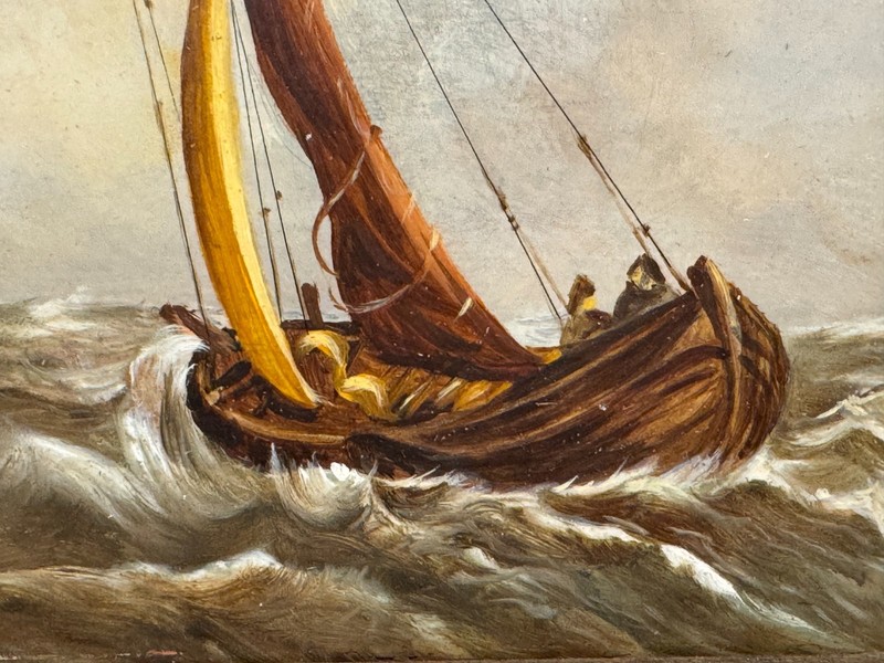 J VAN RIEMSDYK SIGNED ORIGINAL OIL PAINTING NAUTICAL SEASCAPE DUTCH FLEMISH SHIP gallery