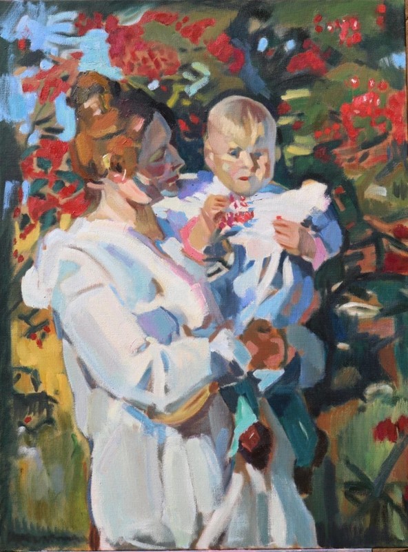 Oil Painting Copy “Under the Rowan Tree” After Janis Rozentāls 60x80cm