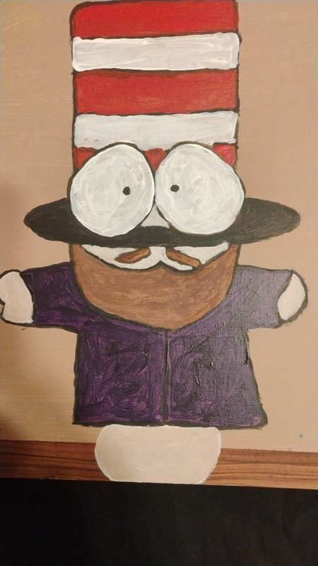 SOUTH PARK MR. HAT – ACRYLIC ABSTRACT PAINTING ON CANVAS ORIGINAL BY ARTIST