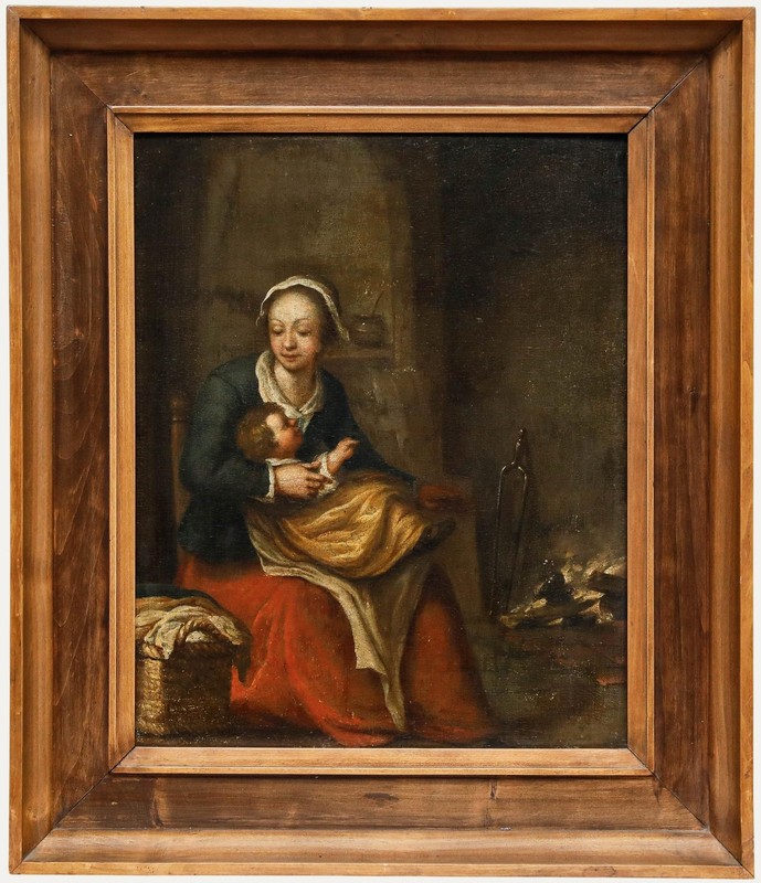 Flemish School 18th Century Oil – The Domestic Idyll