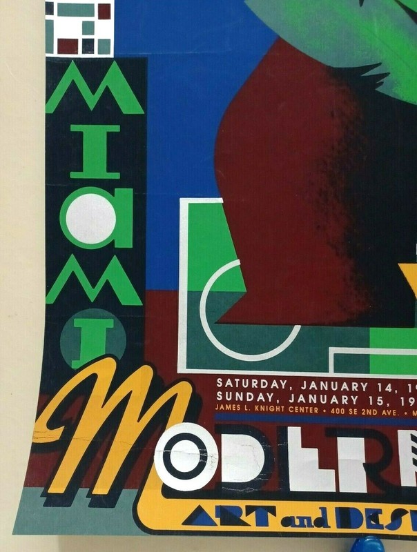 1995 MIAMI MODERNISM ART & DESIGN ART DECO LE SILKSCREEN EXHIBITION POSTER gallery