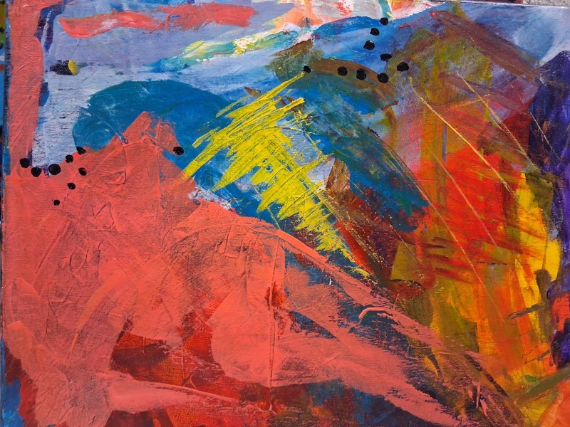 original abstract art acrylic painting on canvas 16″ X 20″ Electric Sex