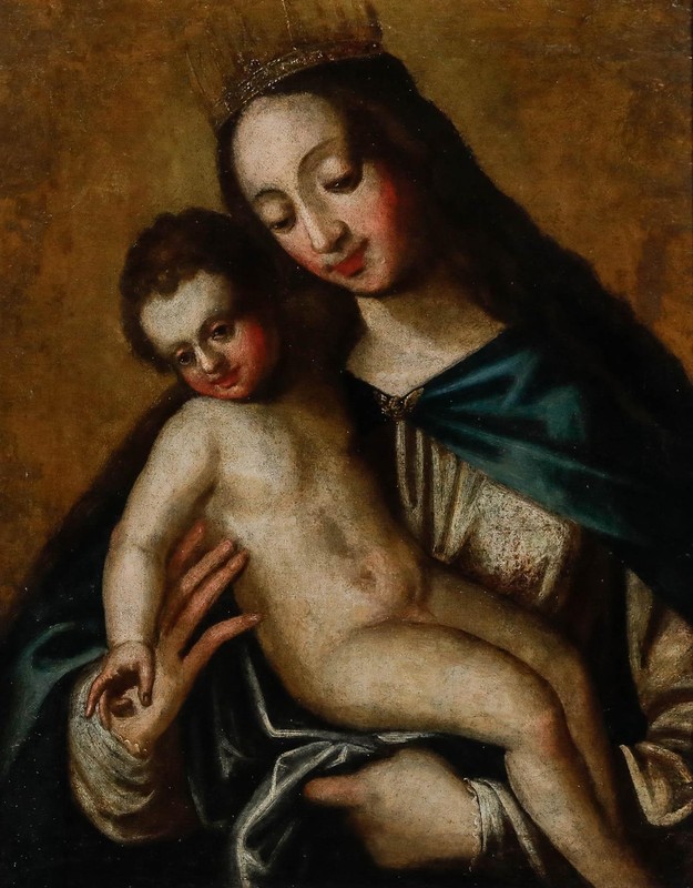 Spanish School 17th Century Oil - Queen of Heaven gallery