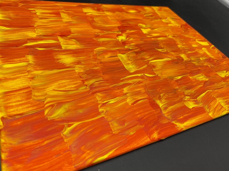 Original Art By Aaron Goodwin 1/1 Painting Panel Canvas 8x10 Brush Orange Fire gallery
